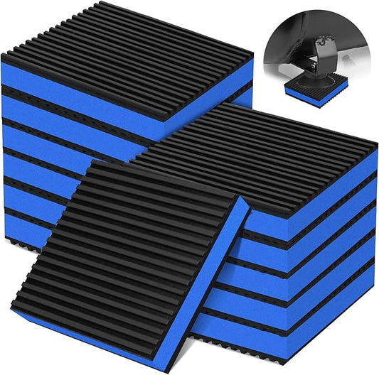 12 Pack Anti Vibration Pads for Washing Machine 4"x4"x7/8", Sound Isolation Vibrating Pad Ribbed Rubber Damping Mat EVA Center for Air Compressors, Conditioner, Treadmill, HVAC Washer Dryer