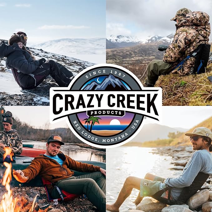 Crazy Creek HEX 2.0 PowerLounger for Day Hiking & Backpacking Trips, 250 LBS Weight Capacity, Adjustable Straps, Compact Design, Water-Resistant
