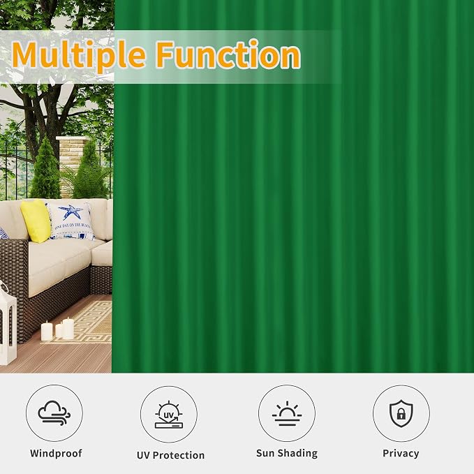 Easy-Going Outdoor Patio Curtains 2 Panels, 110x84 inch, Porch and Pergola - Image 5