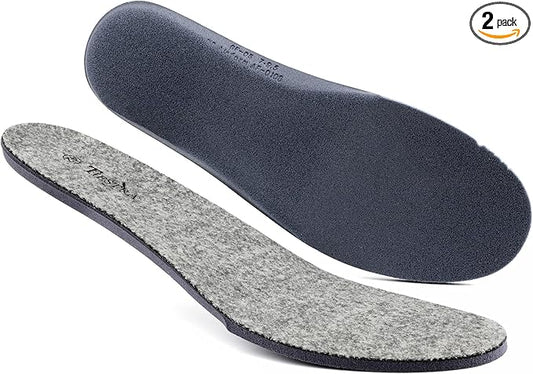 Thick Merino Wool Insoles for Men Fur Fleece Shoes Inserts Memory Foam Cushion Comfort Warm Sheepskin Insoles for Winter Snow Boots Slippers Grey 45EU,US12