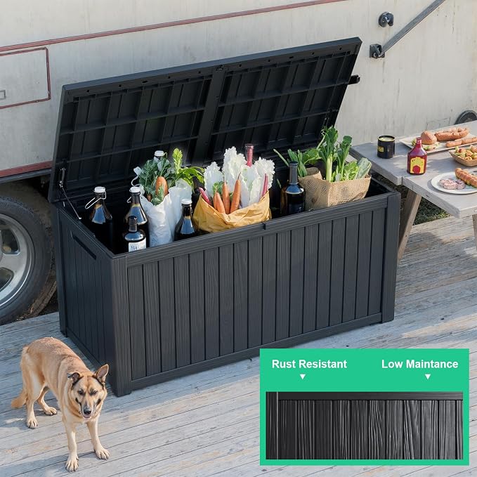 200 Gallon Outdoor Deck Box, Lockable Waterproof Outdoor Storage Boxes - Image 8