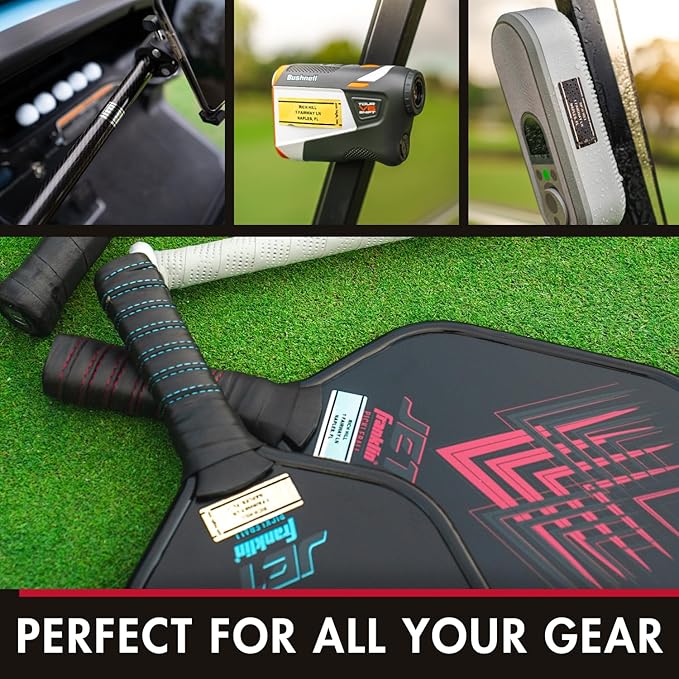 PIN HIGH 40 Personalized Golf Club Name Labels | Weatherproof, Fade Resistant, Laminated Thermal Transfer Custom ID Labels, Made in The USA, (Free Customization & Shipping), Chrome