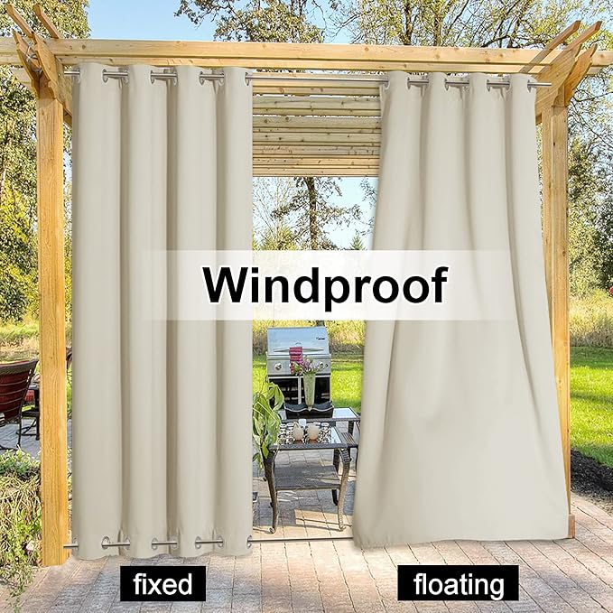 NICETOWN 2 Panels Weighted Blackout Curtains Waterproof & Windproof, Thermal - Image 5