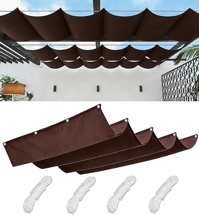 Retractable Waterproof Wave Awning Cover 6' x 15' by WoaceSunShadeSail