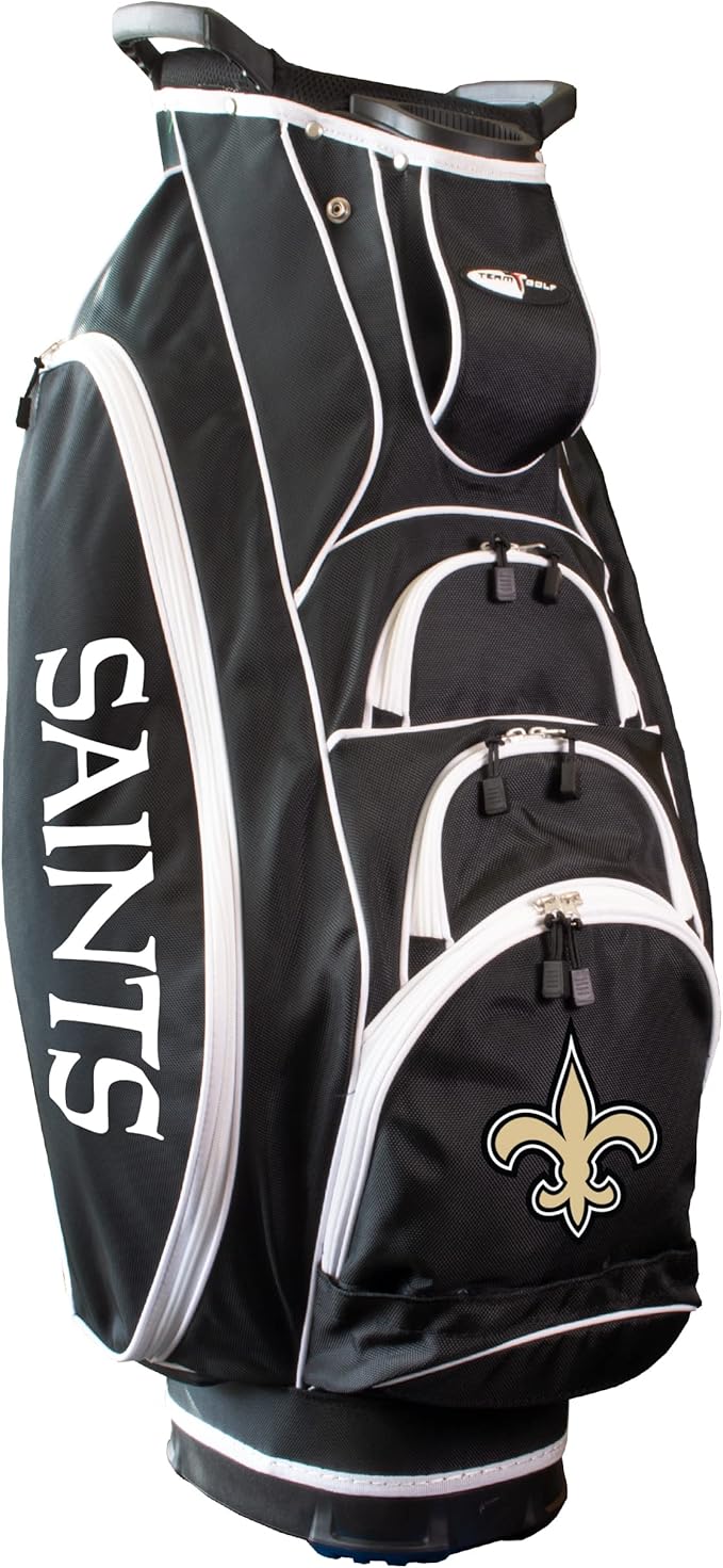 Team Golf NFL Lightweight, 10-Way Club Divider, Spring Action Stand, Insulated Cooler Pocket, Velcro Glove and Umbrella Holder & Lift Assist Handles