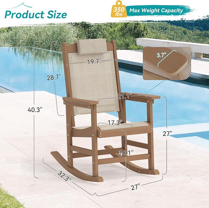 Outdoor Rocking Chair Set of 2 - Image 2