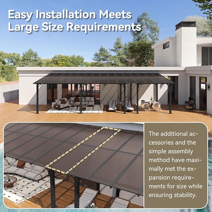 Aoxun 30’x10’ Gazebo for Patio, Gazebo Pergola - Image 5