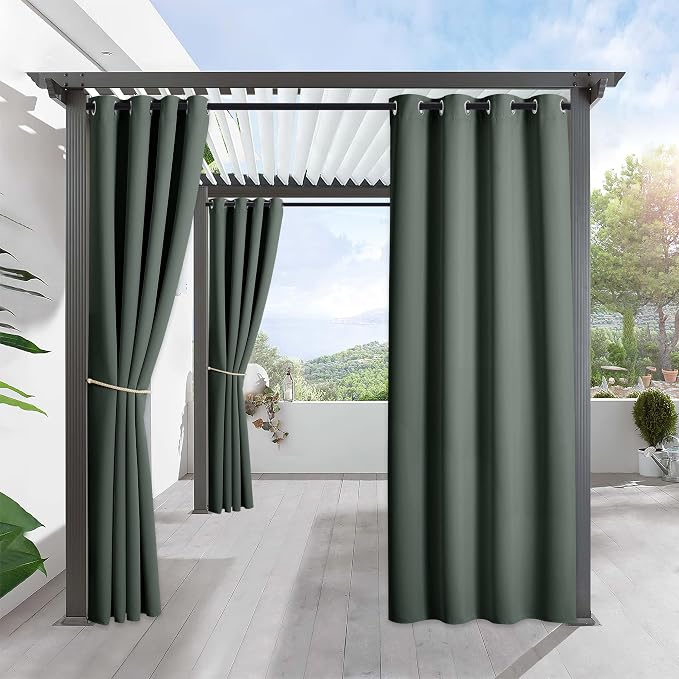 RYB HOME Outdoor Curtains for Patio Waterproof Privacy Thermal Insulated | by RYBHOME