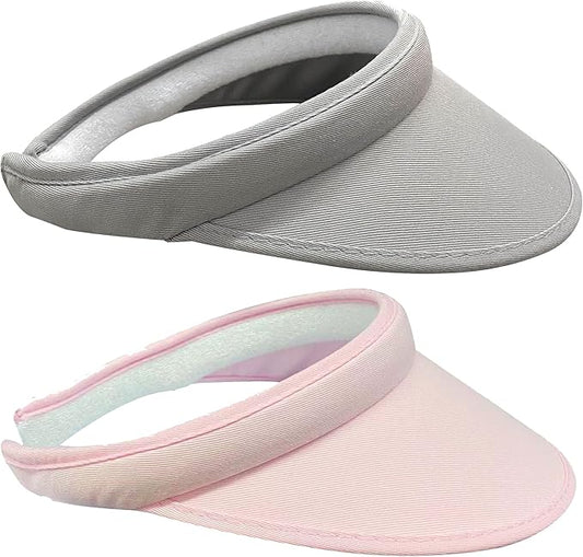 2 Pack Sun Visor Hats Women Men Clip On Wide Brim Visors Hat Outdoor Sports Golf Beach Travel Tennis Caps