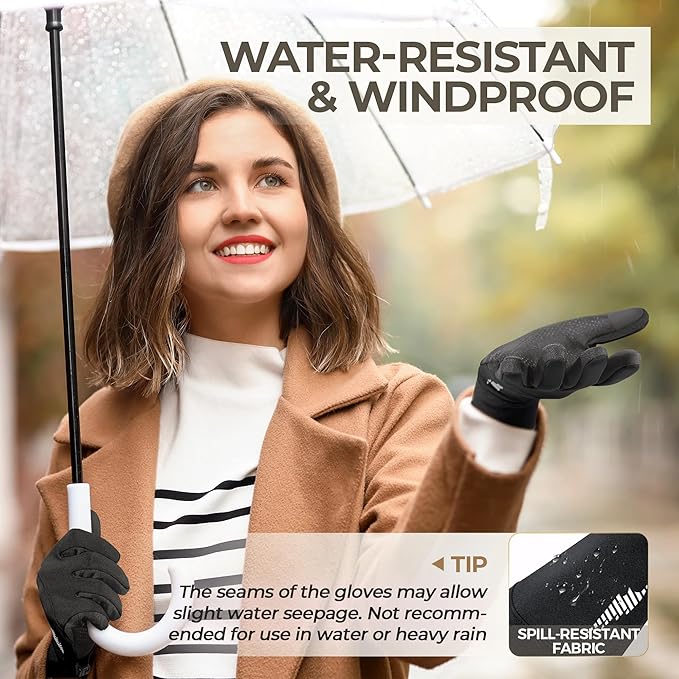 SIMARI Winter Gloves for Women, TouchScreen Water-Resistant Warm Thermal Gloves for Cold Weather, Running Hiking Driving