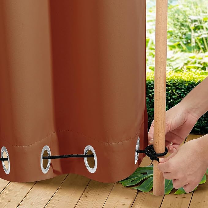 NICETOWN Outdoor Curtains Waterproof Fixed Bottom W52xL95 Burnt Orange | by NICETOWN
