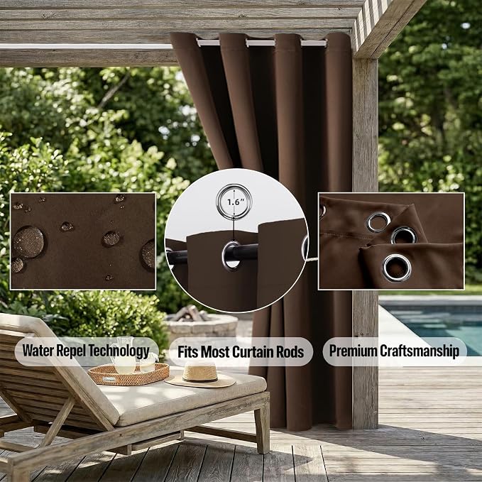 Outdoor Patio Curtain Waterproof Darkening Thermal Insulated Indoor Curtains - Image 5