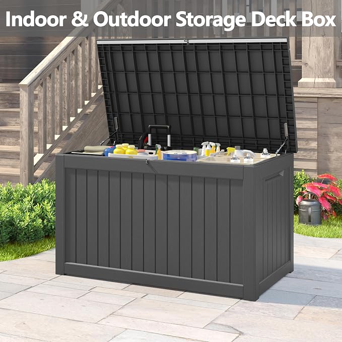 280 Gallon Outdoor Storage Box, Resin Deck Boxes Indoor and outdoor, Waterproof - Image 6
