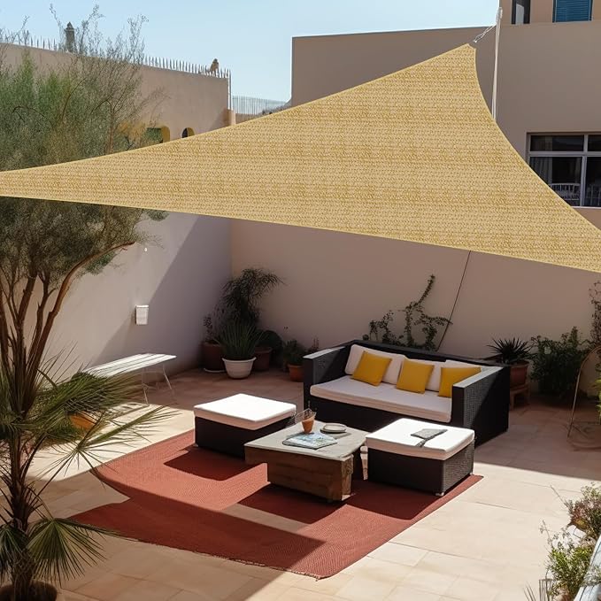 Shade&Beyond Custom Sun Shade Sail 13'x17'x21.4' Triangle Sun Sail Shades Patio by ShadeBeyond