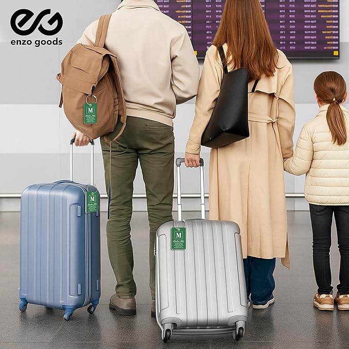 Personalized Luggage Tag | 2 Pack | Custom Luggage Tags for Suitcases | Kids Backpack Tag | 10 Color Options & Choose Font, Font Color