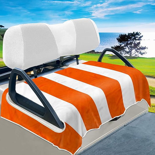 YOKYHOM Golf Cart Seat Covers, Orange Golf Cart Seat Towel Blanket Keeps Seat Comfortable and Clean, 100% Microfiber, 51''x 31'', for EZGO, Yamaha, Club Car and More 2-Seat Golf Carts