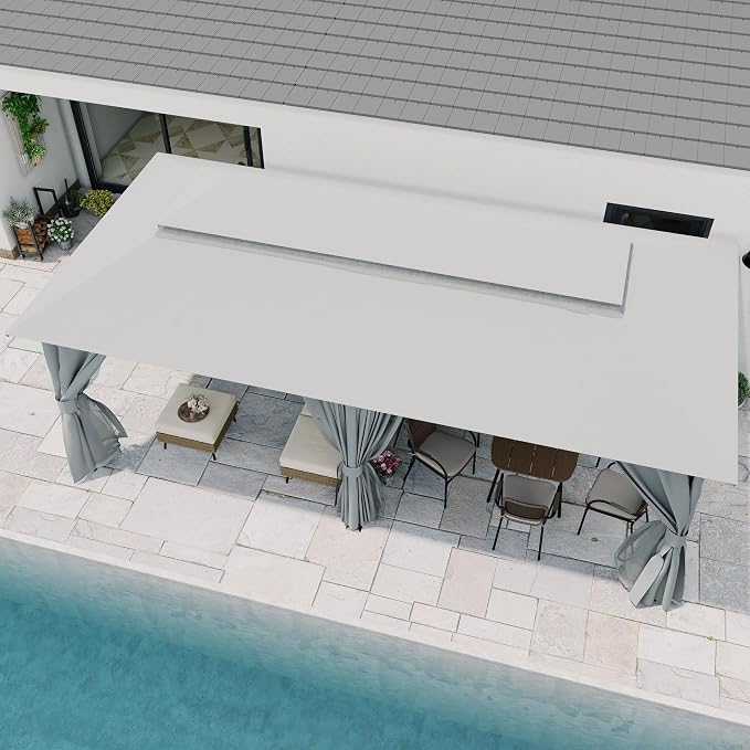 10'x20' Outdoor Gazebo, Metal Frame Heavy Duty Patio Canopy Tent Shelter - Image 4