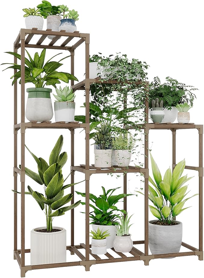 Bamworld Tall Plant Stand Indoor Wood Shelf Outdoor Tiered Rack | by Bamworld