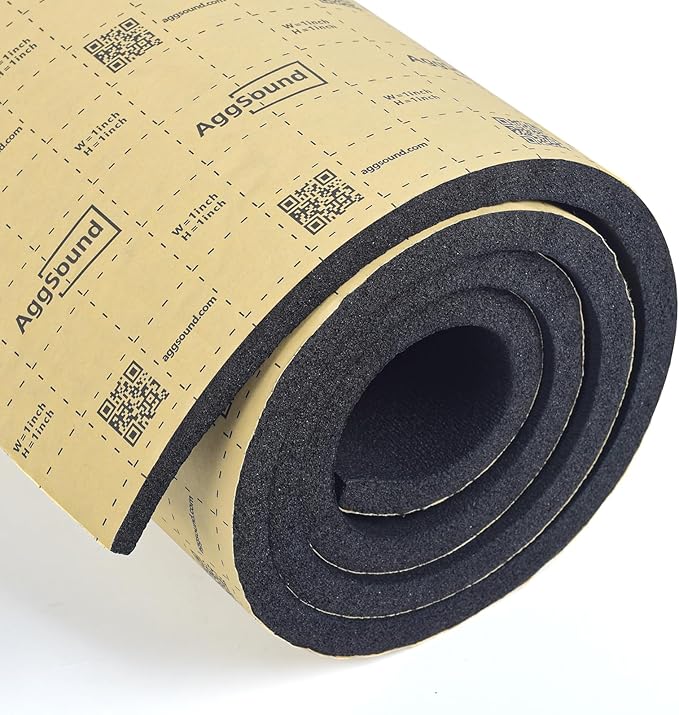 Sound Deadening Mat 1inch(25 mm) 107.64sqft - Closed Cell Foam Car Sound Deadening Material - Self-Adhesive Hood Insulation Heat Shield Auto Sound Dampening