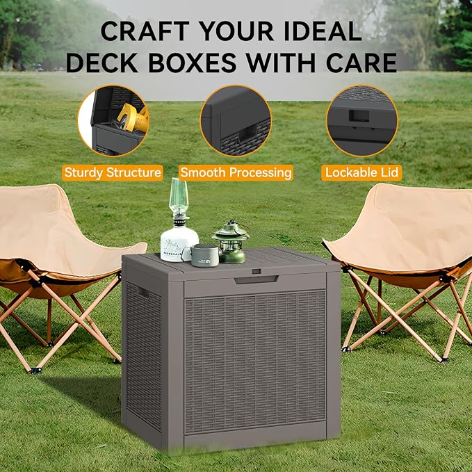 31 Gallon Outdoor Storage Box, Resin Deck Boxes Indoor and outdoor, Waterproof - Image 4