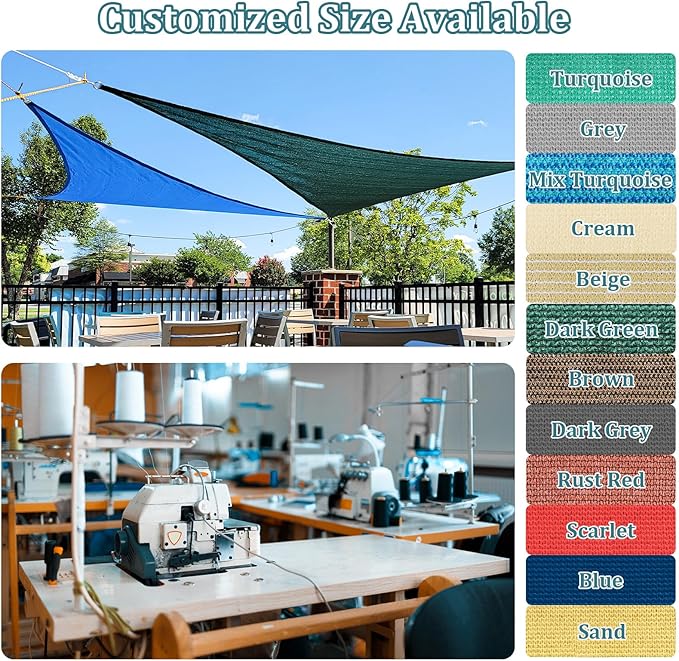 Shade&Beyond Custom Sun Shade Sail 19'x19'x19'TriangleSun Sail Shades Patio UV - Image 2