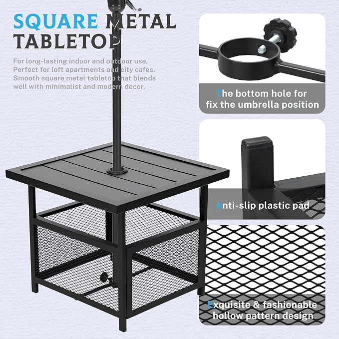 Incbruce 2 Pieces Outdoor Lounge Recliner Set, Adjustable Metal Recliner Sofa - Image 6