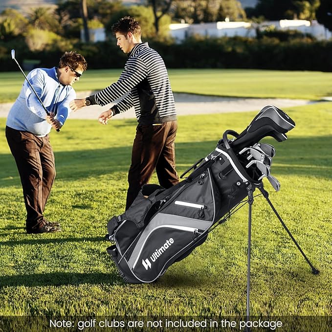 KOTEK Golf Stand Bag, 14 Way Top Divider Golf Club Bag with Cooler, 6 Zippered Pockets, Rain Hood & Adjustable Dual Shoulder Straps, Lightweight Golf Bag for Men Women