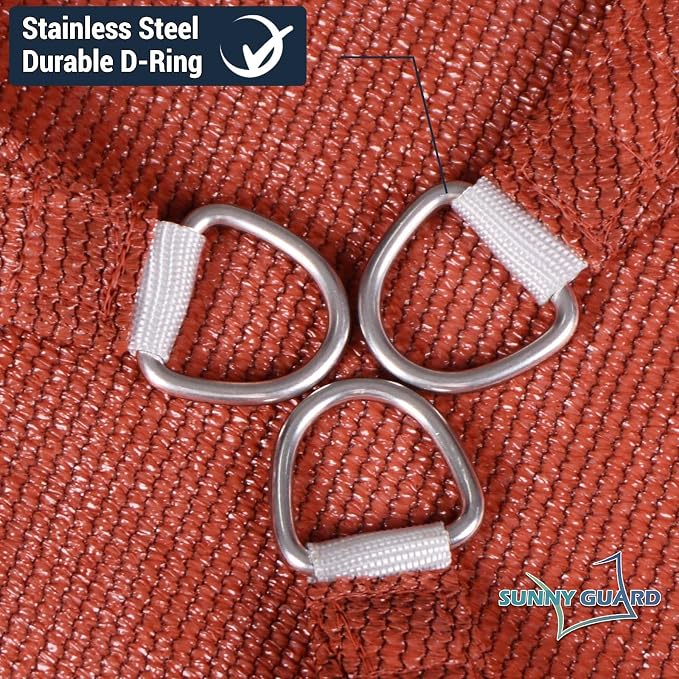 SUNNY GUARD Custom Size 12'x28' Rectangle Terra Red UV Block Sunshade - Image 6