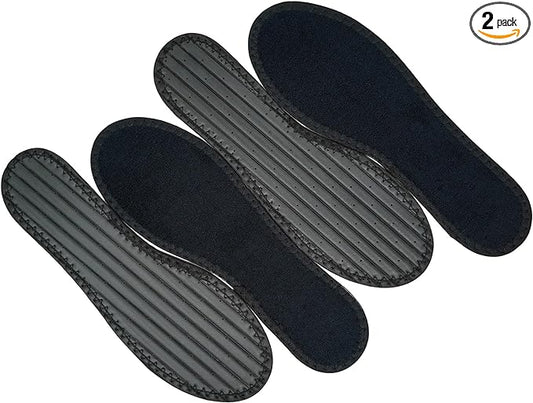 Happystep Cotton Terry Cloth Insoles, Barefoot Shoe Inserts, Sweat Absorption, Odor Control, Moisture-Wicking, Washable and Reusable, Zero Drop Shoe Insoles, 2 Pairs of Black (Women Size 10)
