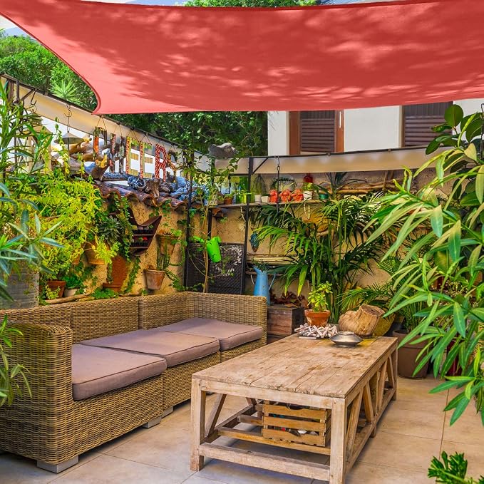 AsterOutdoor Sun Shade Sail Rectangle 8' x 12' UV Block Canopy - Image 9