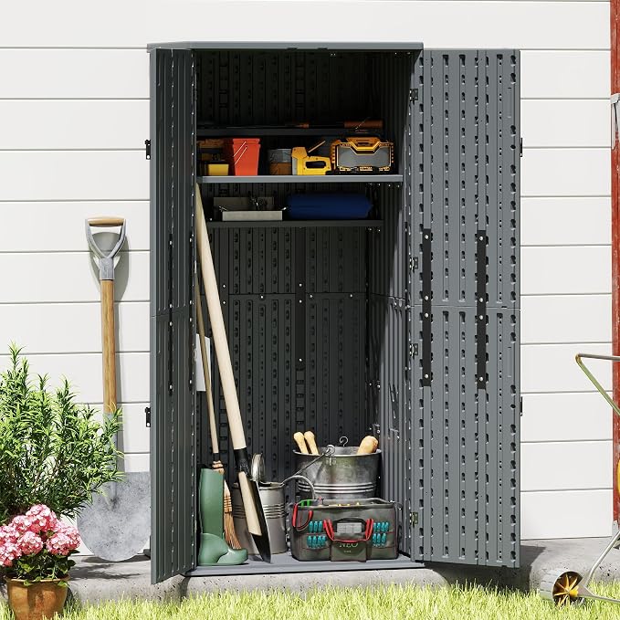 EHHLY Heavy Duty Tall Storage Cabinet Outdoor Weatherproof, 28 Cuft Garage - Image 8