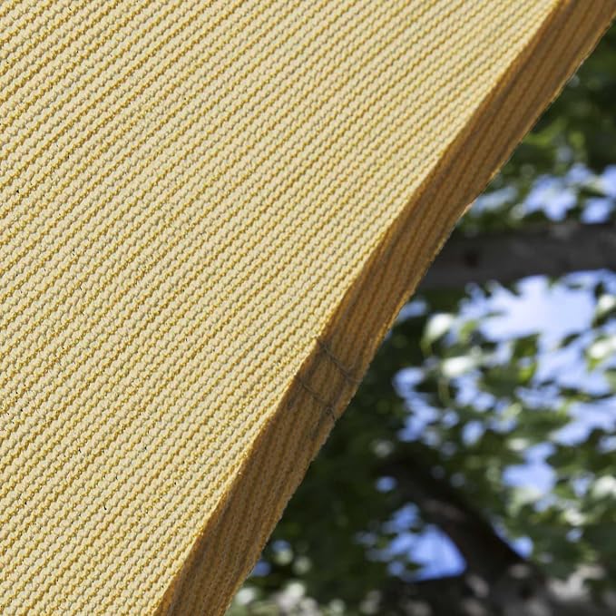 Amgo Custom Size 9' x 13' x 15.8' Sand Beige Right Triangle Sun Shade Sail - Image 9