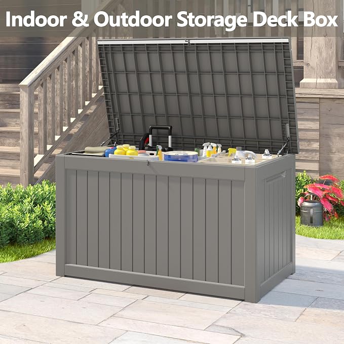 280 Gallon Outdoor Storage Box, Resin Deck Boxes Indoor and outdoor, Waterproof - Image 6