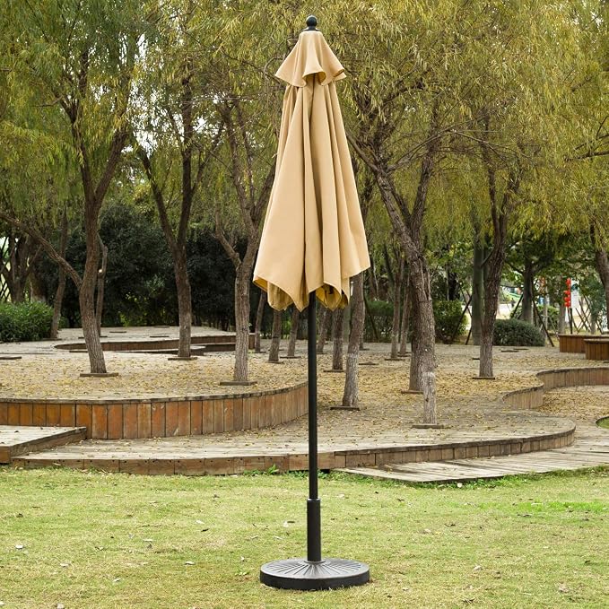 Sunnyglade 7.5' Patio Umbrella Outdoor Table Umbrella Tilt Crank Tan | Market - Image 4