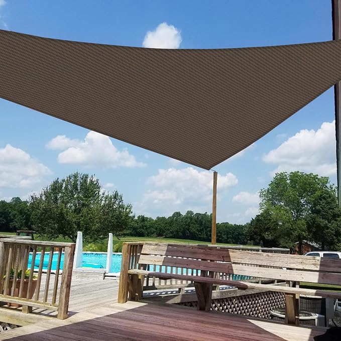 Windscreen4less 24' x 24' x 24' Sun Shade Sail Triangle Outdoor Canopy Cover UV - Image 6
