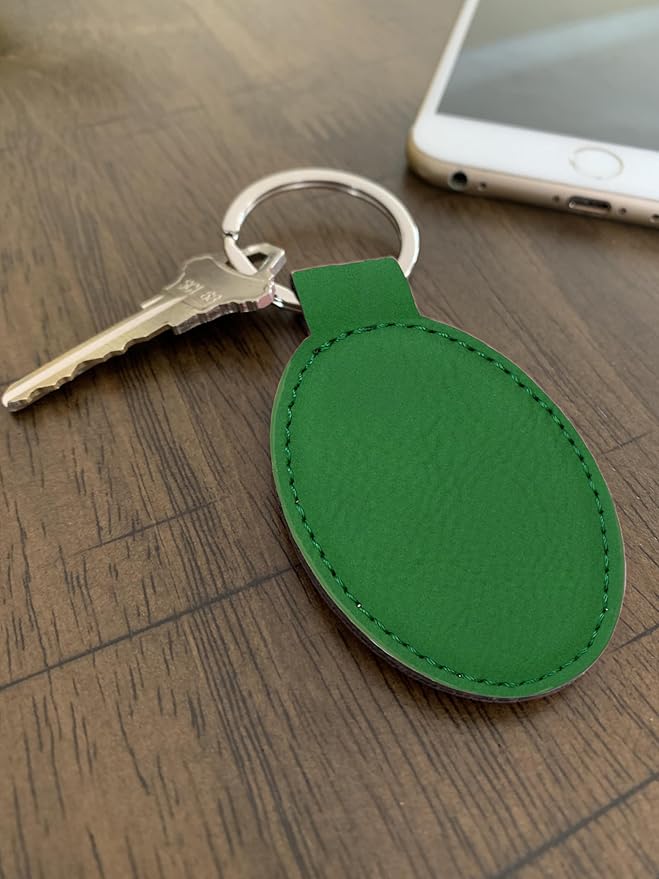 LaserGram Oval Keychain, Sunflowers, Personalized Engraving Included