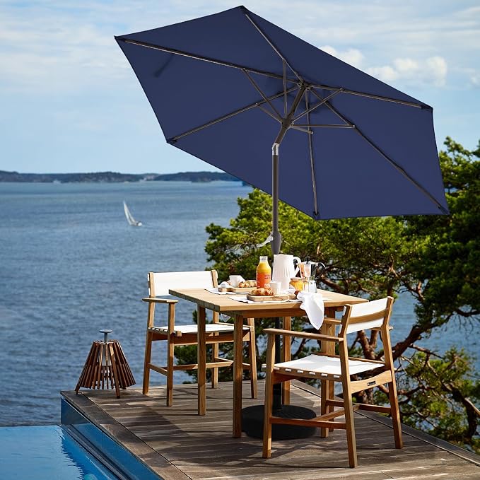 JEAREY 7.5 ft Outdoor Patio Umbrella, Table Umbrella, Tilt & Crank lift - Image 4