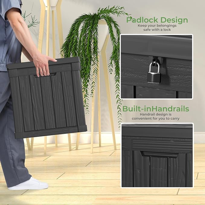 50 Gallon Waterproof Outdoor Resin Deck Box, Lockable Storage Container - Image 5