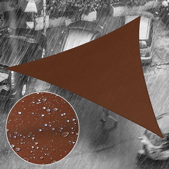 Royal Shade 13' x 23' x 26.4' Brown Triangle Waterproof Sun Shade Sail Order to by RoyalShade