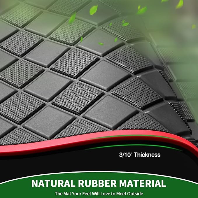 Golf Cart Floor Liner Mat 8mm Thick Rubber Full Coverage Fit for Club Car Precedent 2004-2025 / Onward & Tempo 2017-2025 / Villager & V4L 2019-2025 Carts Upgraded Non-Slip Mats Replacement