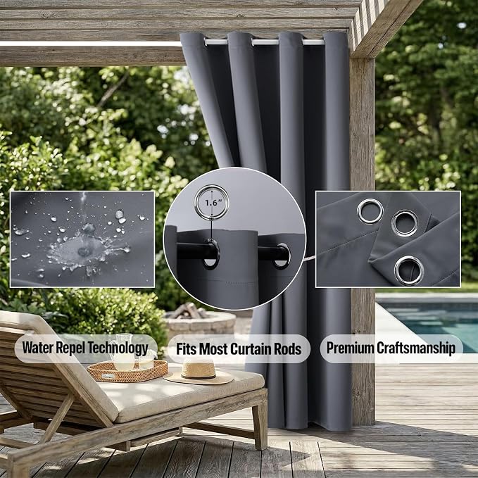 Waterproof Outdoor Curtain W52 x L84 - Image 5