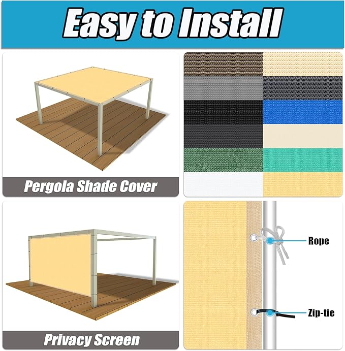 Amagenix 90% Shade Fabric 14'X 21' Sand Sun Shade Cloth - Image 3