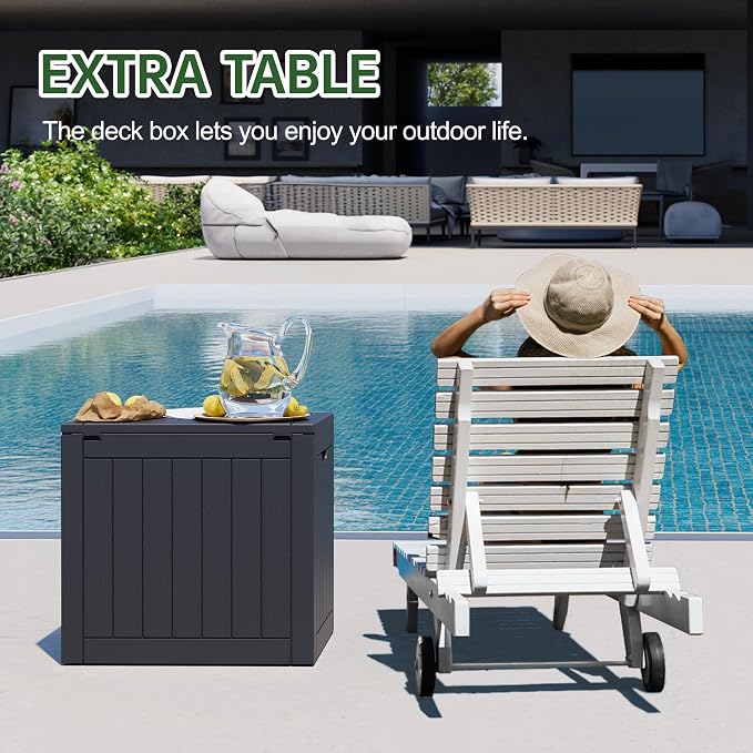 Deck Box, 35 Gallon Resin Indoor and Outdoor Storage Boxes Waterproof - Image 5