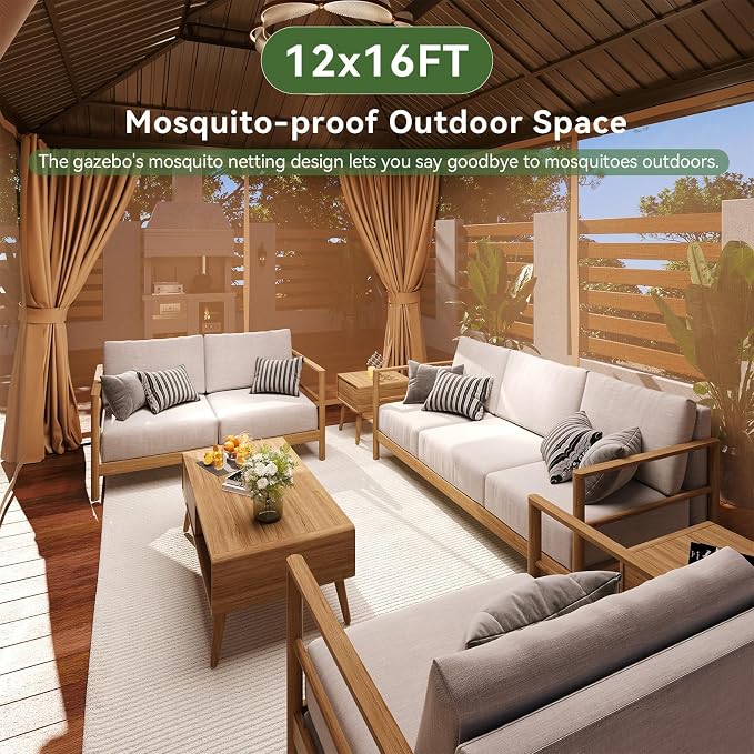 Aoxun Gazebo 12x16 Hardtop Gazebo - Image 2