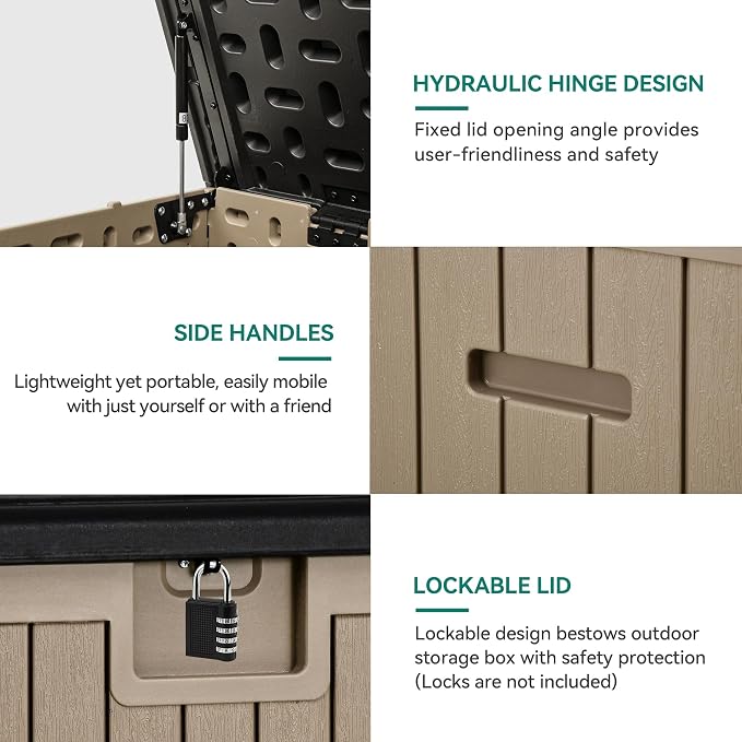 YITAHOME 260 Gallon Large Deck Box - Image 3