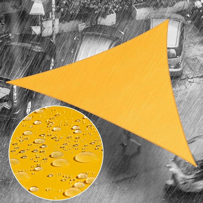 Royal Shade 19' x 19' x 19' Yellow Triangle Waterproof Sun Shade Sail Order to by RoyalShade