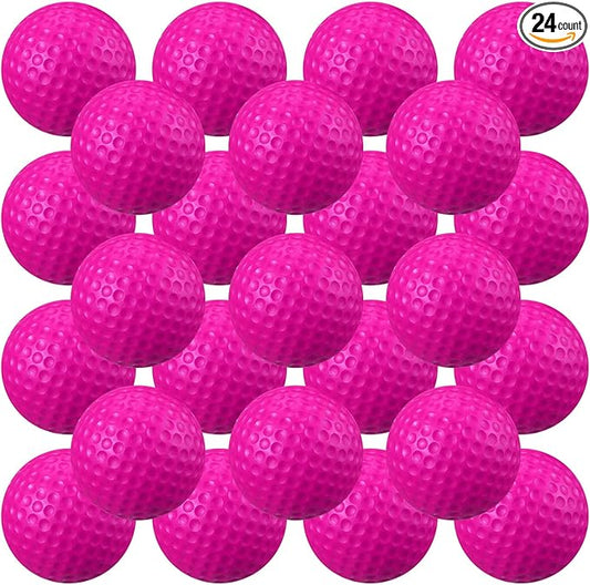 Junkin 24 Pcs Foam Golf Practice Balls Realistic Feel and Flight Training Sport Balls Elastic Soft Foam Golf Balls for Indoor or Outdoor Backyard Training