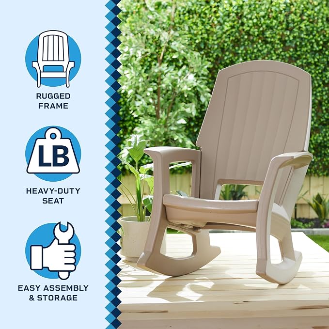 Rockaway Heavy Duty All Weather Patio or Deck Rocking Chair, and Patio - Image 4