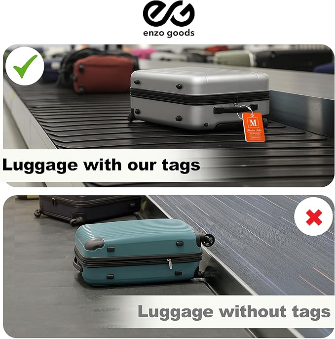 Personalized Luggage Tag | 2 Pack | Custom Luggage Tags for Suitcases | Kids Backpack Tag | 10 Color Options & Choose Font, Font Color