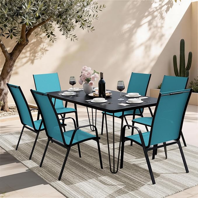 JEAREY Patio Dining Chairs 4 Pack, Outdoor Stackable Dining Furniture Set - Image 2